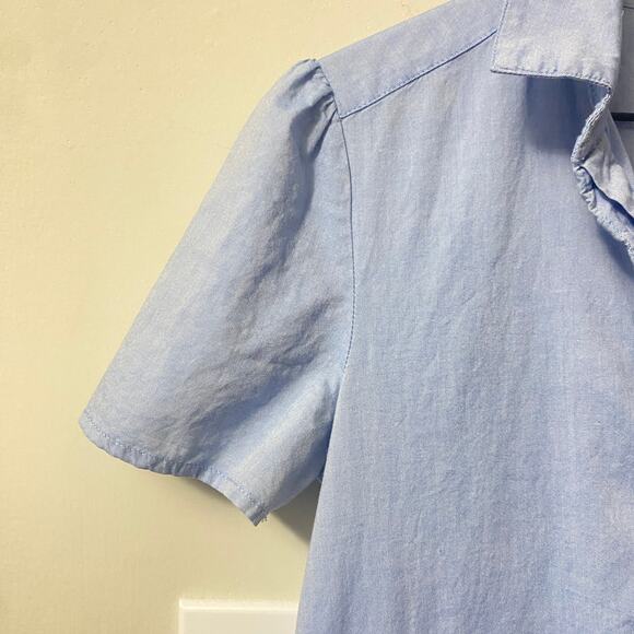 Vanessa Bruno Athé Blue Cotton Drop Waist Short Sleeve Collared Shirt Dress 2-4 - Picture 4 of 8
